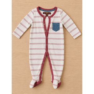 7 For All Mankind Footed Sleeper 3–6 Months Striped One Piece EUC